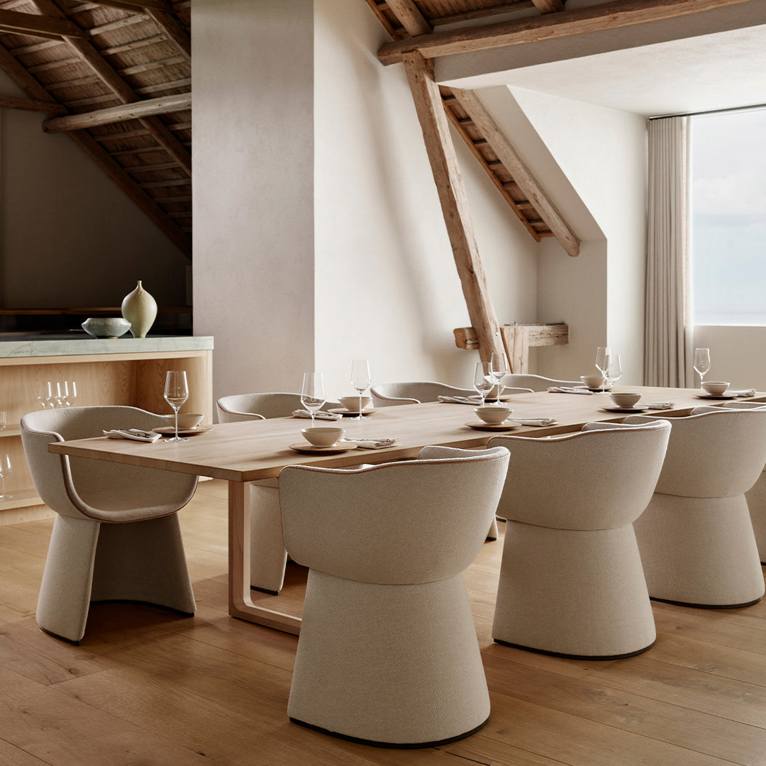 Monolit Dining Chair w/ Leather Piping