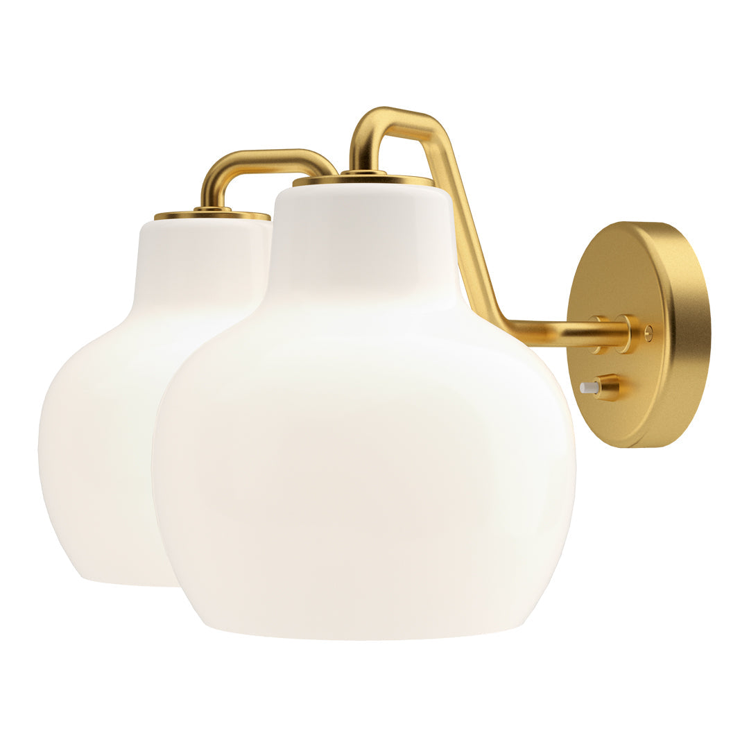 VL Ring Crown Wall Lamp 2 - Brass w/ Glossy Opal Glass - Outlet