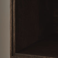 Dark wood grain with rich textures, highlighting natural shades and patterns in a minimalist design.
