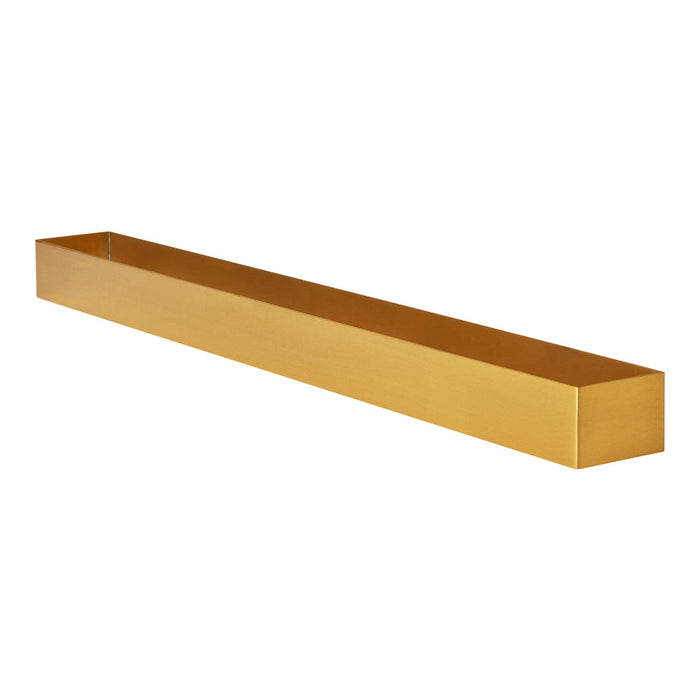 Sleek gold rectangular planter with a smooth metallic finish, perfect for modern decor.