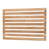 Light natural wood slatted panel with horizontal stripes, showcasing a warm, rustic finish perfect for home decor.