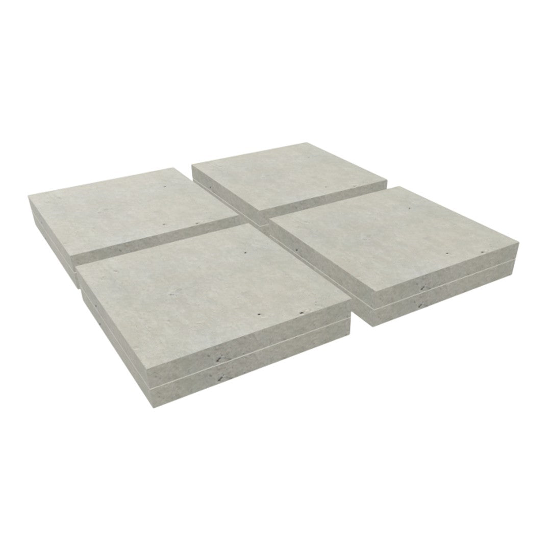 Light gray concrete slabs with a smooth texture, featuring subtle variations and small flecks. Ideal for versatile design use.