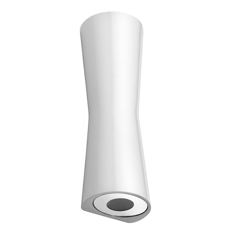 Sleek white pendant light with a modern twist design and smooth finish, perfect for contemporary decor.