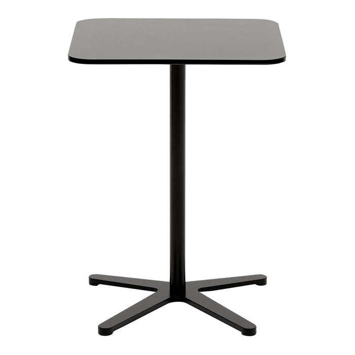 Stylish black square side table with a sleek finish and modern patterns, perfect for contemporary decor.