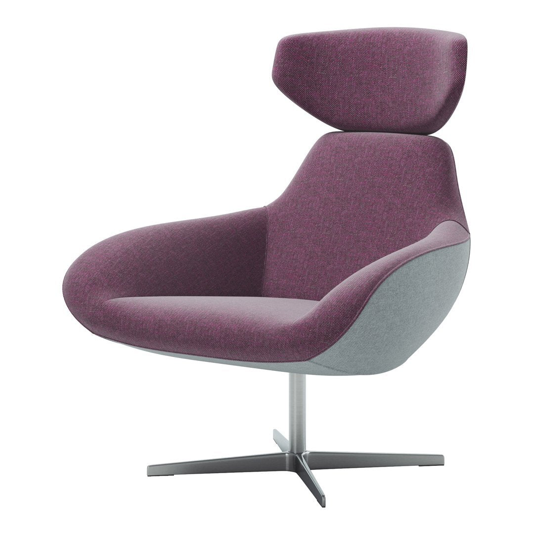 X 2Big Lounge Armchair w/ Headrest - 4-Star Base