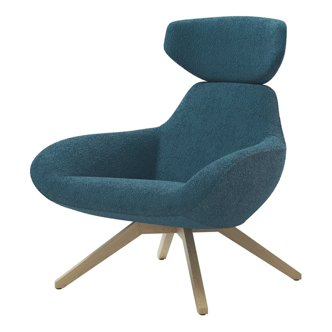 X 2Big Lounge Armchair w/ Headrest - Wood Base