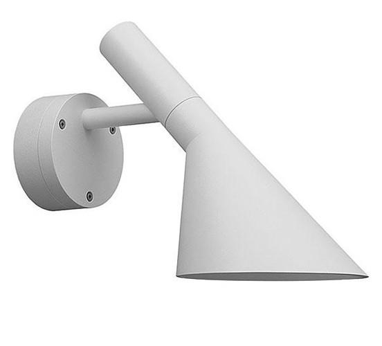 Modern white wall light fixture with a sleek cone-shaped shade and minimalistic design. Perfect for contemporary decor.