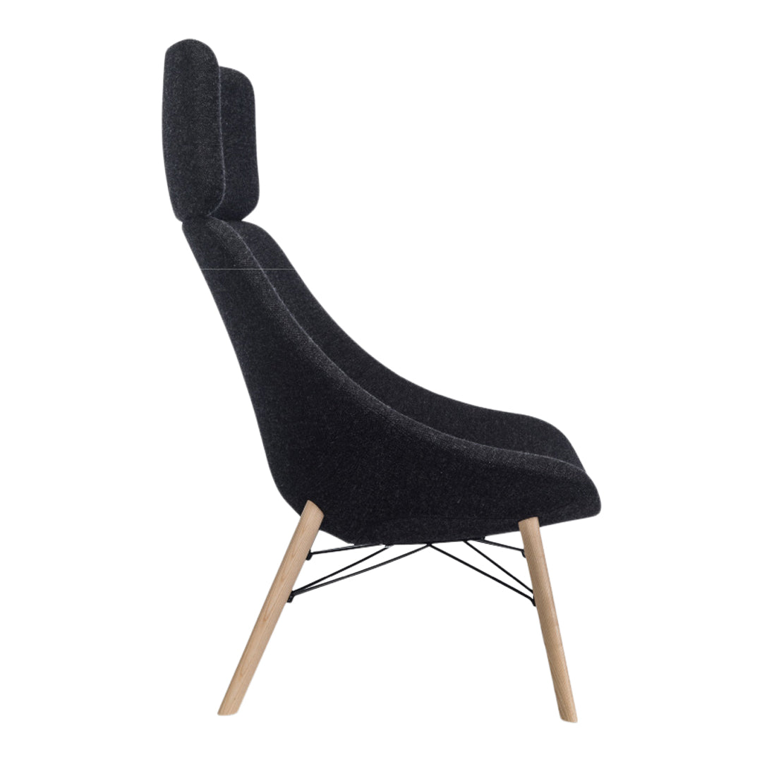 Auki Lounge Chair w/ Headrest - Wooden Base