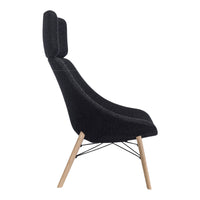 Auki Lounge Chair w/ Headrest - Wooden Base