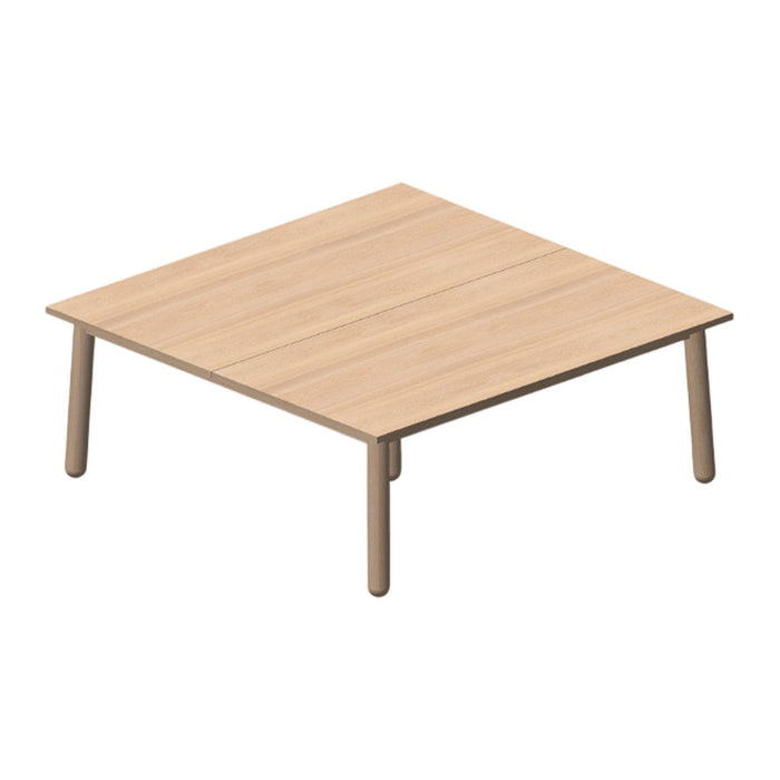 Light wood square coffee table with a smooth, natural finish and minimalistic design. Ideal for modern decor.
