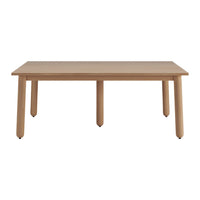 Light wood dining table with a smooth finish and simple, modern design. Perfect for contemporary interiors.