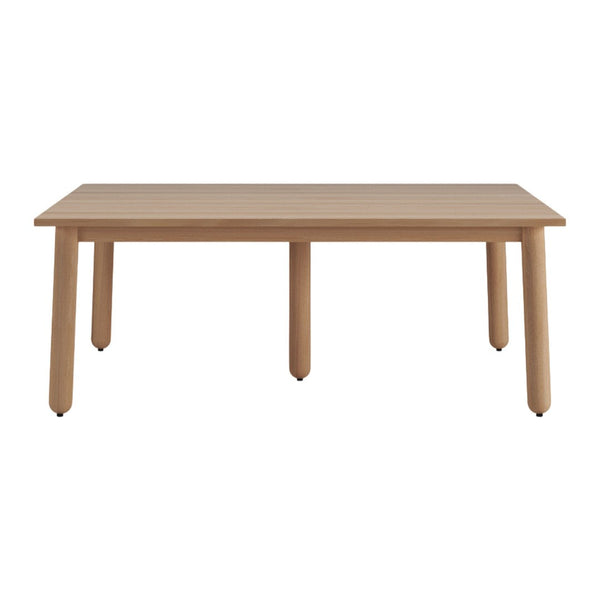 Light wood dining table with a smooth finish and simple, modern design. Perfect for contemporary interiors.