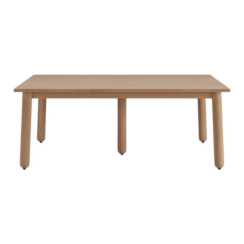 Light wood dining table with a smooth finish and simple, modern design. Perfect for contemporary interiors.