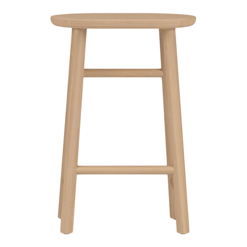Natural blonde wood stool with a smooth finish and simple design, perfect for modern decor.