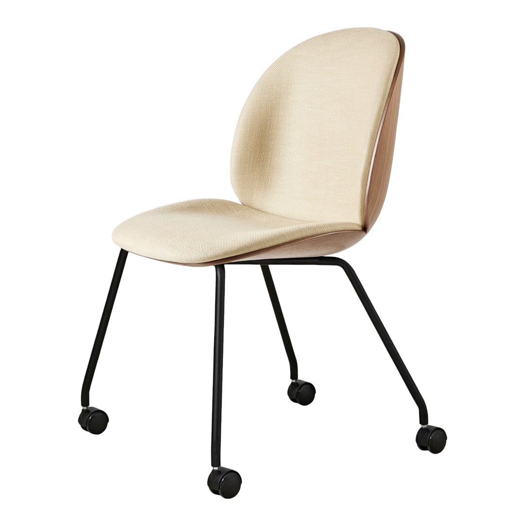 Beetle Meeting Chair - Front Upholstered - Conic Base w/ Casters - 3D Veneer Shell