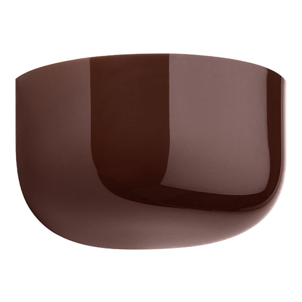 Glossy brown ceramic bowl with a smooth, contemporary shape and rich, deep color. Perfect for modern decor.