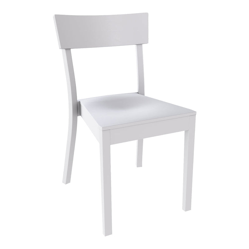 Stylish minimalist chair in solid white with a sleek, modern design and smooth finish. Perfect for contemporary decor.