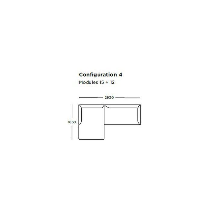 Configuration 4 sectional sofa design featuring a sleek, modern outline with clean lines and versatile color options.