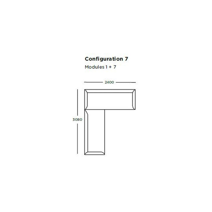 "Configuration 7 layout showing sleek lines and modern design in a neutral color palette."