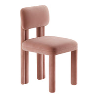 Soft rose-colored chair with a smooth, minimalistic design and rounded edges, perfect for modern decor.
