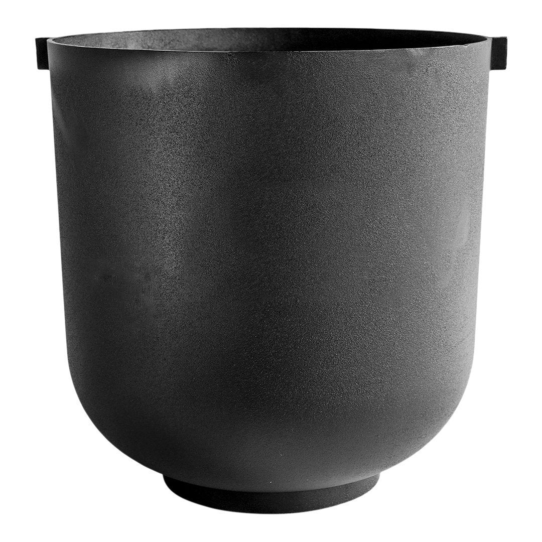 Matte black planter with a smooth, rounded design and subtle texture ideal for modern decor.