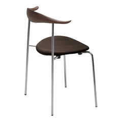 CH88P Chair - Seat Upholstered - Stainless Steel - Wood