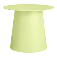 Light green minimalist side table with a smooth, solid pattern, perfect for modern decor.