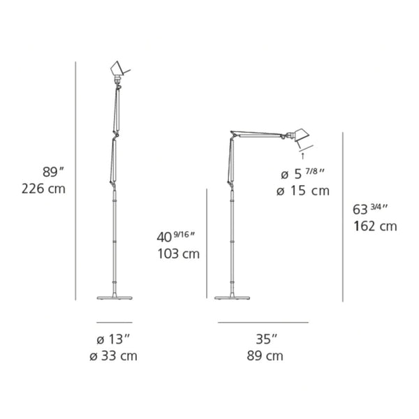 "Adjustable floor lamp with sleek black finish and modern minimalist design, featuring versatile height options."