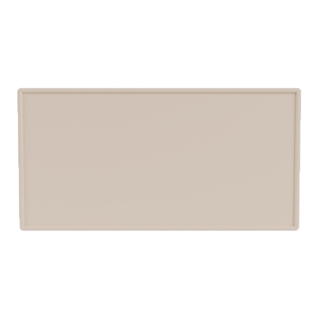 Beige rectangular tray with a smooth, matte finish and clean edges, perfect for modern decor.
