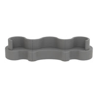 Gray wavy design furniture with smooth contours and a modern aesthetic, ideal for stylish interiors.