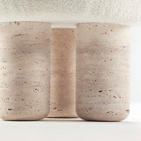 Light beige and soft taupe column base with a textured, natural pattern for a minimalist aesthetic.