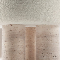 Textured white top with smooth beige cylindrical base, featuring subtle flecks and natural stone patterns.