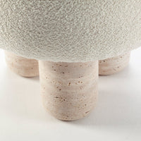 Textured white and pale pink base with rounded legs, showcasing a modern design aesthetic.