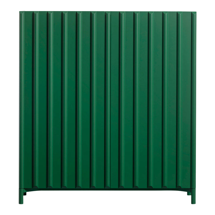 Green vertical slat panel with a ribbed texture, perfect for adding a bold color accent to any space.
