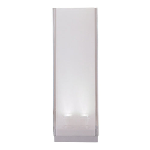 Sleek modern lamp in frosted white with subtle lighting effect, perfect for contemporary decor.