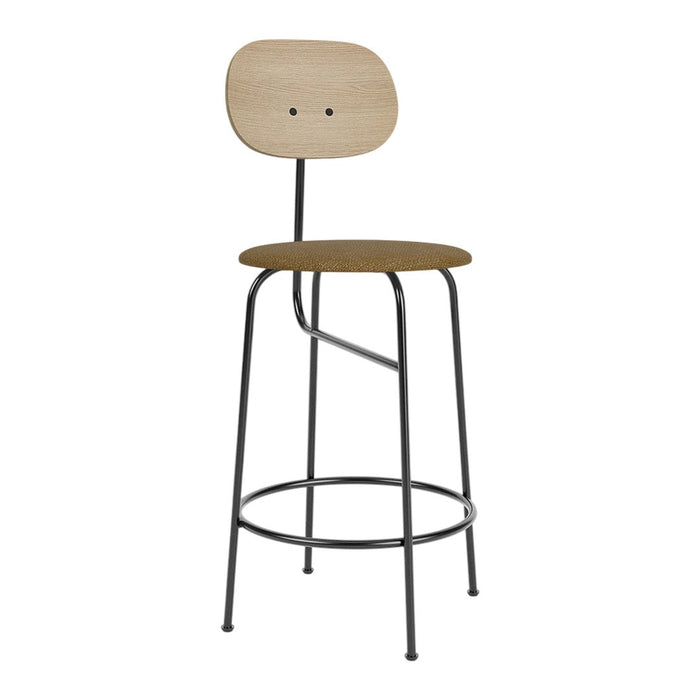 Natural wood finish with black metal legs, featuring a minimalist design and smooth curves. Perfect for modern spaces.