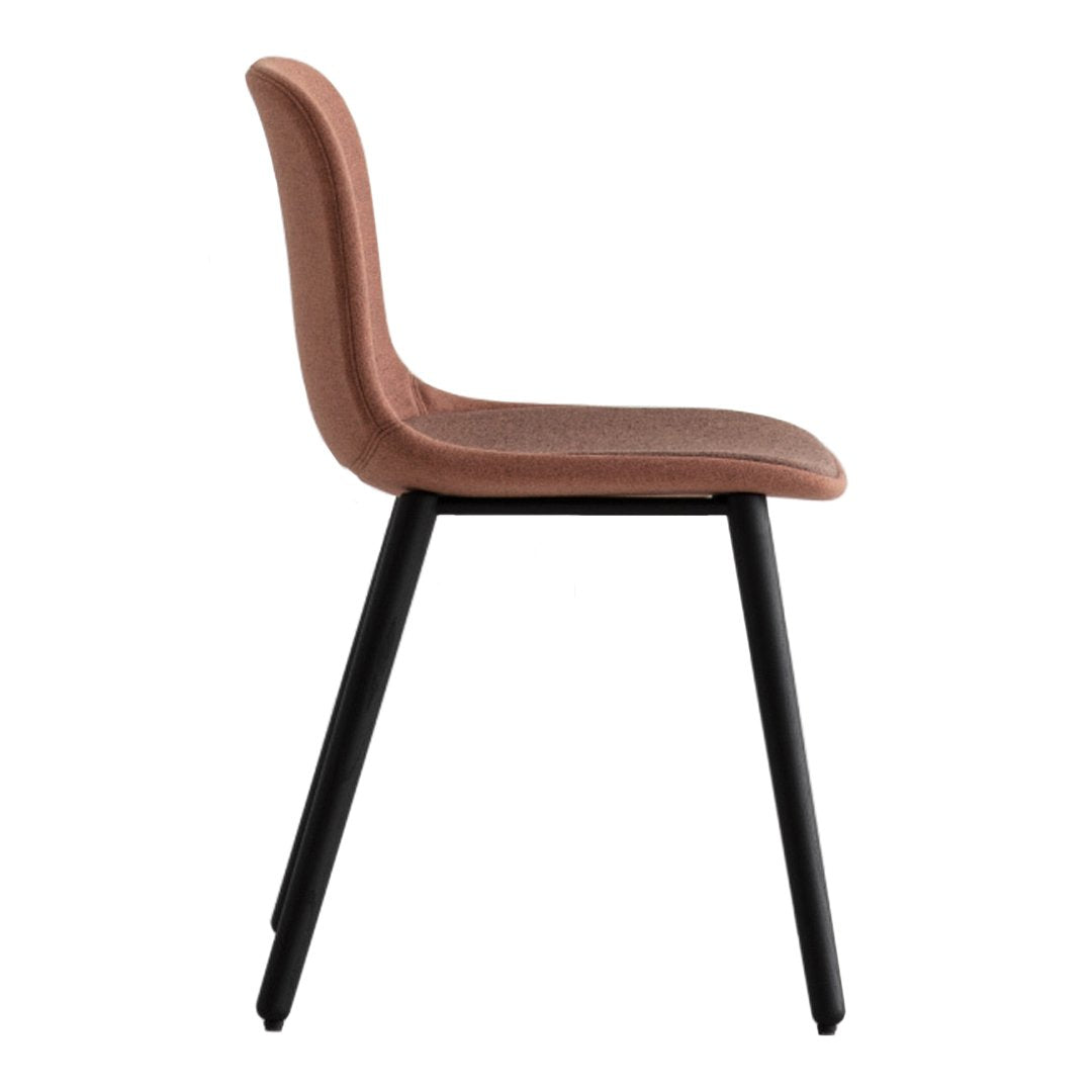 Seela Side Chair - Black Wooden Base, Fully Upholstered