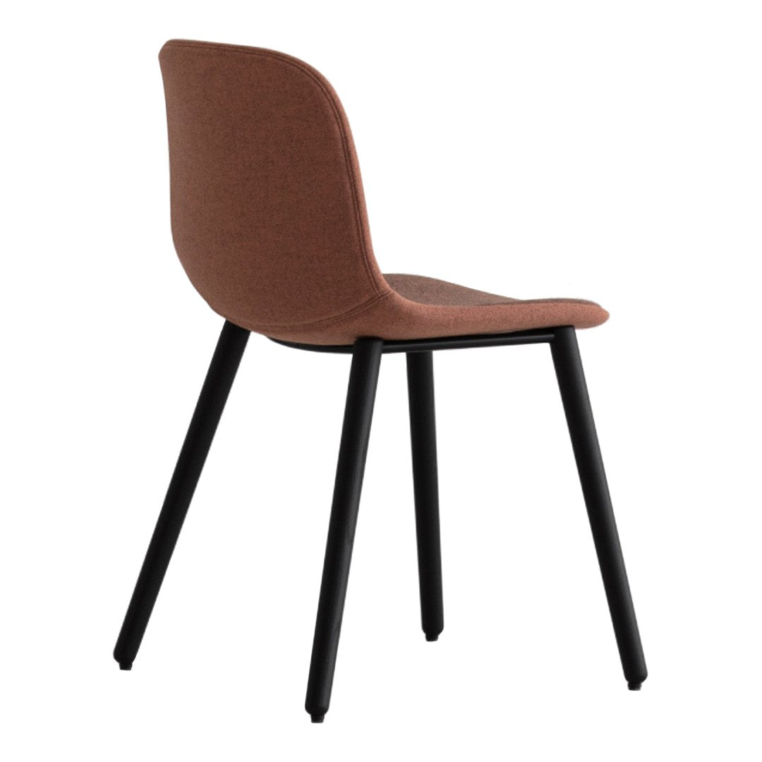 Seela Side Chair - Black Wooden Base, Fully Upholstered