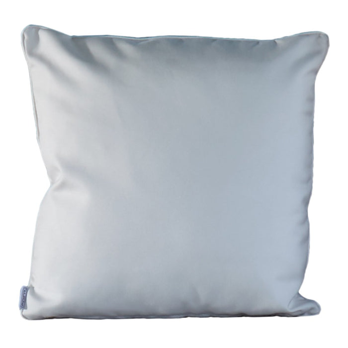 Soft blue square pillow with a smooth, solid pattern for elegant home decor. Perfect for adding a touch of color.