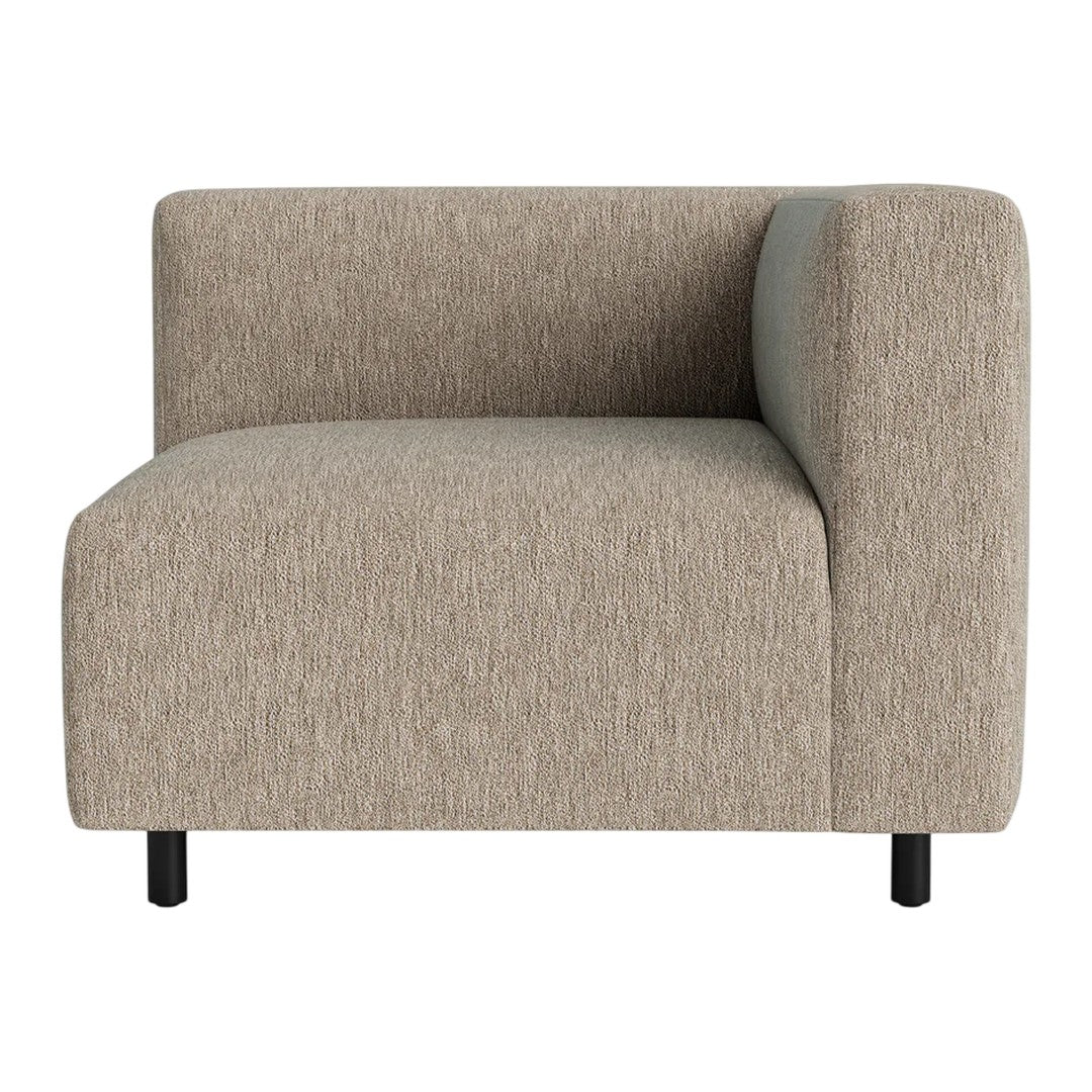 Beige textured sofa with a minimalist design and soft, neutral tones, perfect for modern interiors.