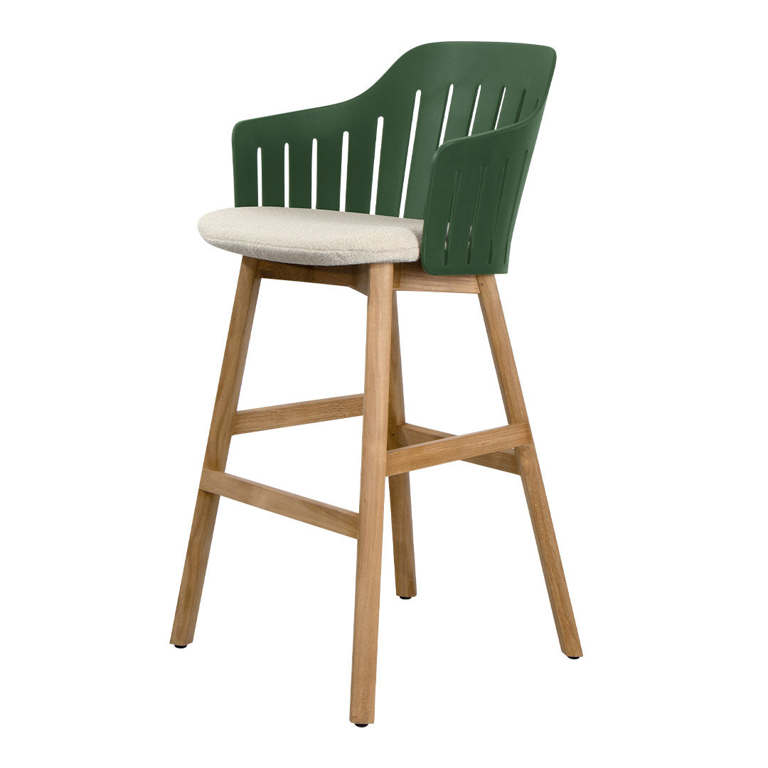 Choice Outdoor Bar Chair - Wood Base - w/ Back and Seat Cushion