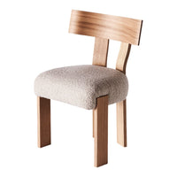 Beige, textured upholstery with a natural wood frame and a minimalist design. Perfect for modern interiors.