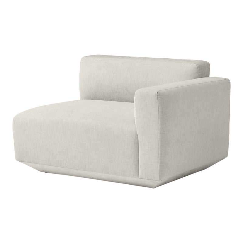 Light beige upholstered chair with smooth, minimalist design and subtle texture. Perfect for modern decor.