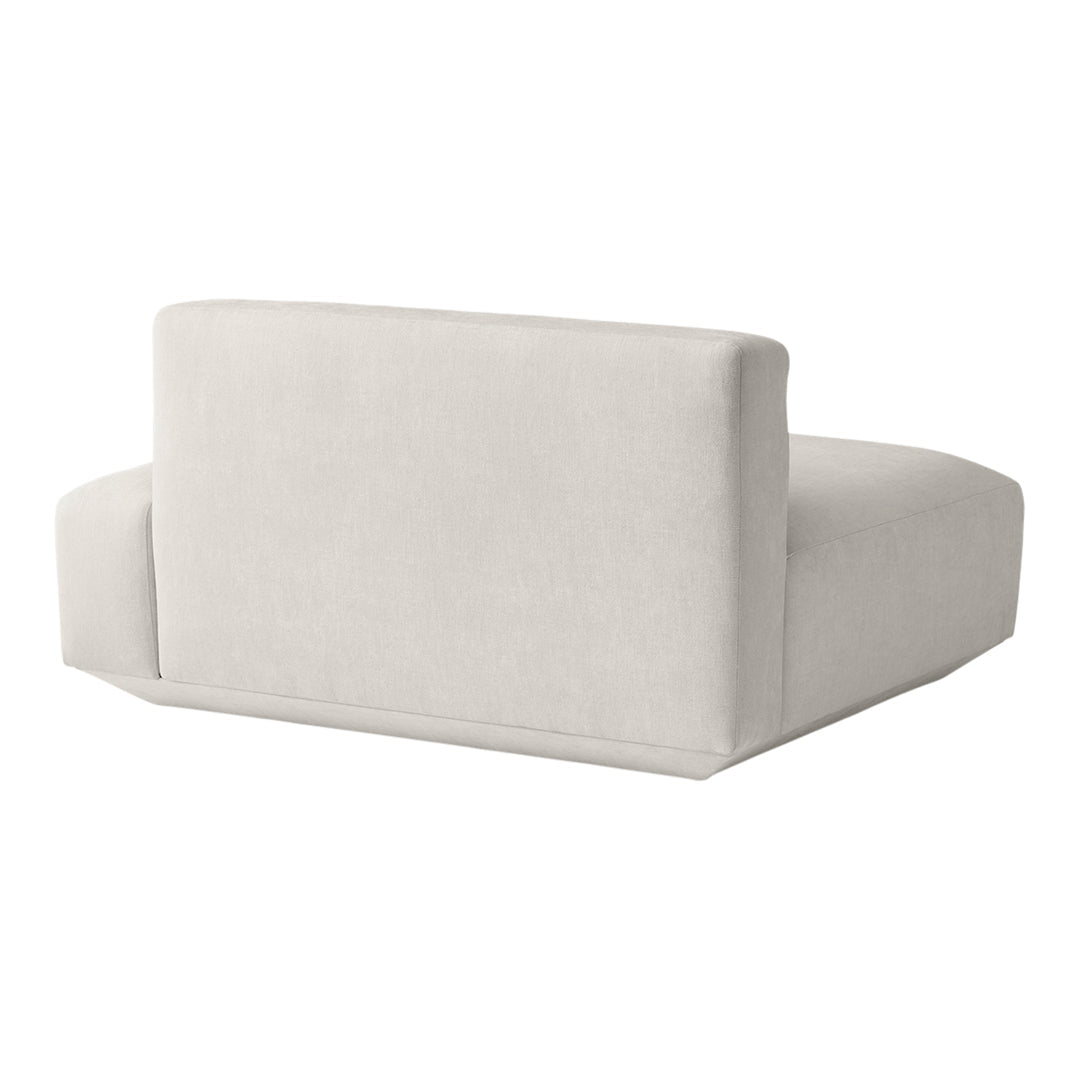 Light gray upholstered sofa with a clean, minimalist design and smooth texture. Ideal for modern interiors.