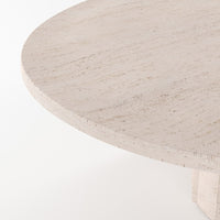 Light beige round tabletop with subtle linear patterns, offering a sleek and minimalist design.