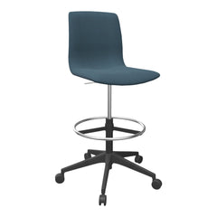 Noom Series 50 Draughtman Chair - 5-Star Swivel Base w/ Castors & Footring - Upholstered Shell