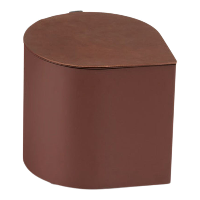 Brown geometric decorative container with a smooth finish and rounded edges, perfect for stylish storage.