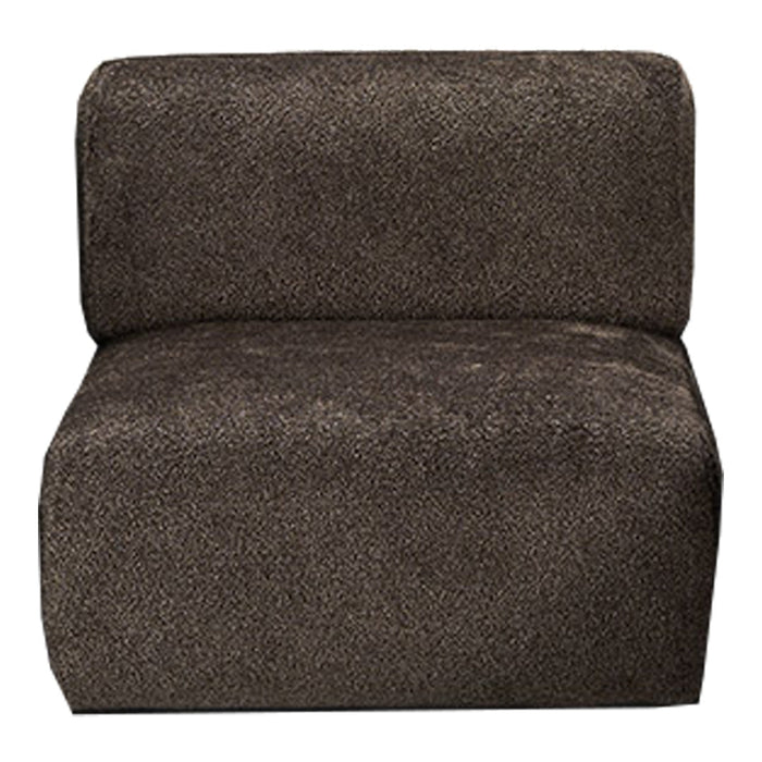Brown textured lounge chair with a subtle, soft pattern for a cozy and modern look.