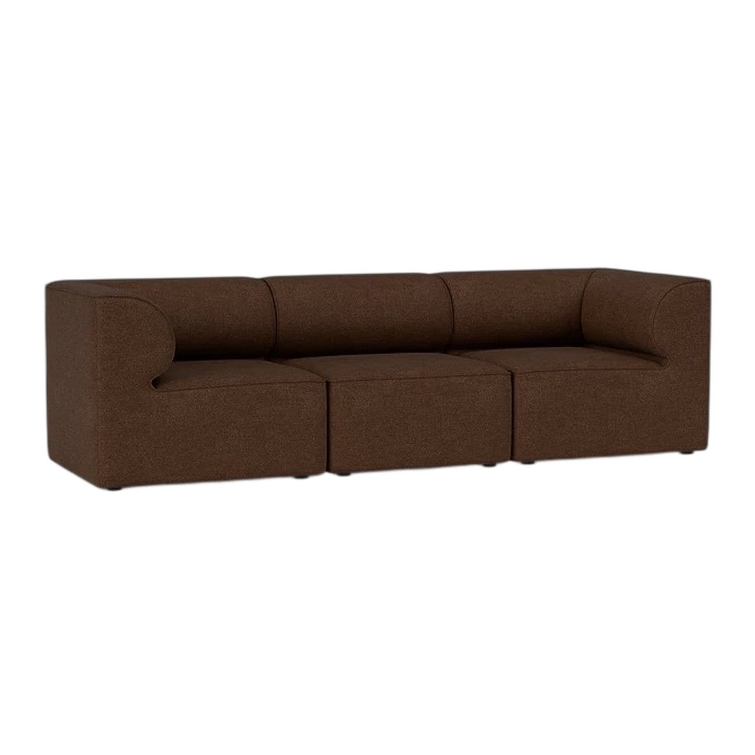 Brown sectional sofa with a smooth, minimalist design and clean lines. Ideal for modern living spaces.