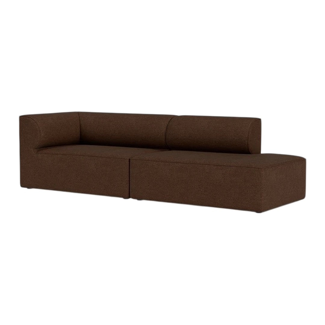 Brown sectional sofa with a sleek, modern design and a textured fabric finish. Perfect for contemporary living spaces.